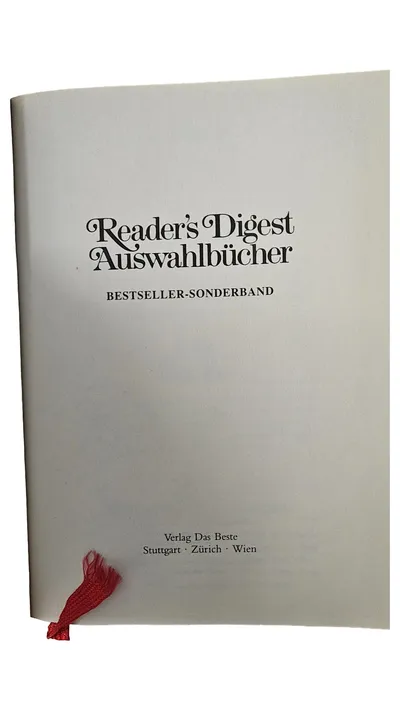 Reader's Digest Auswahlbücher Bestseller-Sonderband Verlag Das Beste