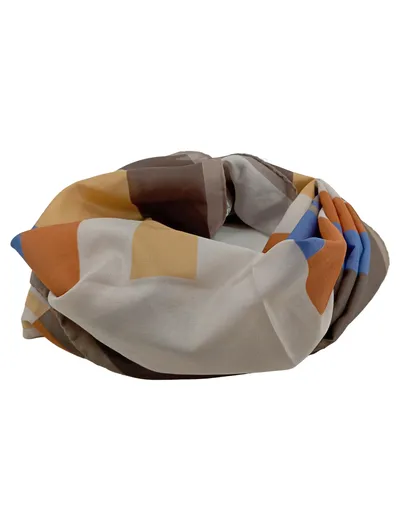 JIM RENOIR Damen Halstuch Mehrfarbig Modern Geometrisch