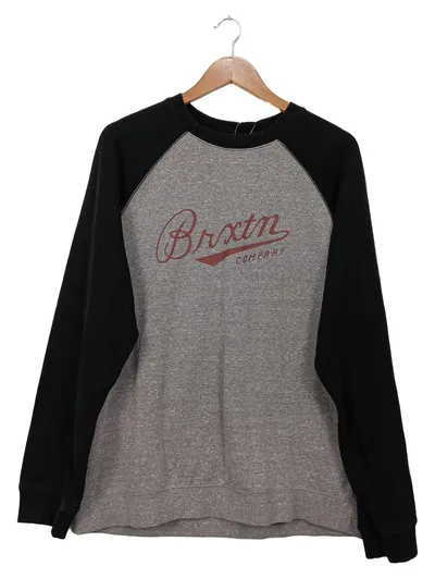 BRIXTON Herren Pullover Langarmshirt Grau Schwarz Casual Gr. L
