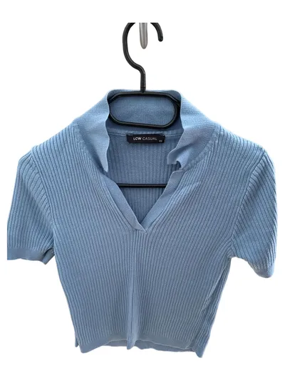 LCW Casual Damen Top Shirt Rippstrick Blau Gr. 32/XS Casual