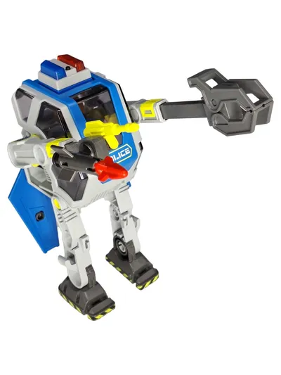 PLAYMOBIL Polizei Roboter Spielzeugauto mit Polizist Figur blau 18cm