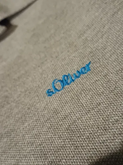 s.Oliver Poloshirt Herren Gr. L/50 Grau Meliert Kurzarm Basic