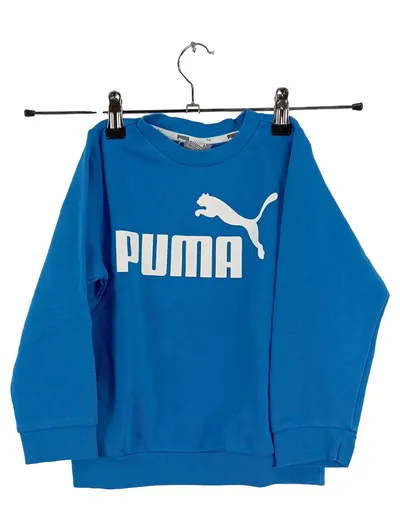 PUMA Kinder Pullover Sweatshirt Gr. 98 Blau Logo Sportlich Baumwolle