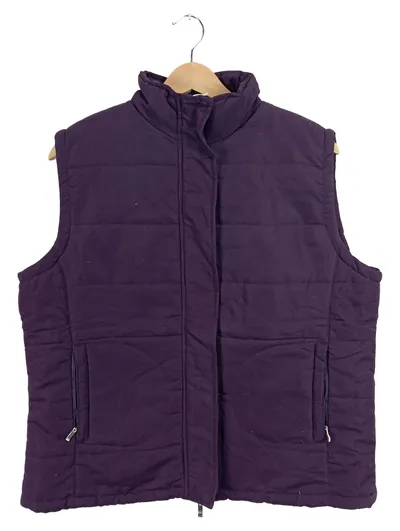 ElleNor Damen Steppweste Ärmellos Lila Gr. L/42 Freizeit Casual Gesteppt