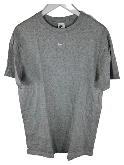 Nike Herren T-Shirt Grau Gr. M Basic Swoosh Logo Baumwolle