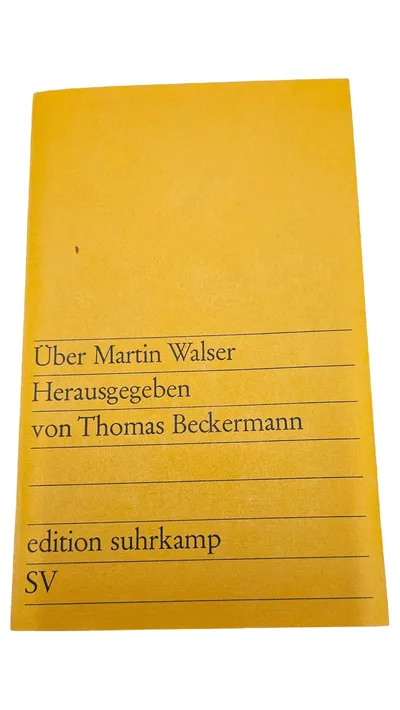 Über Martin Walser - Thomas Beckermann Edition Suhrkamp Taschenbuch