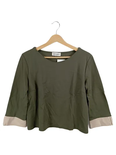 Sandro Ferrone Langarmshirt Oliv Gr. 40 L Casual Viskose
