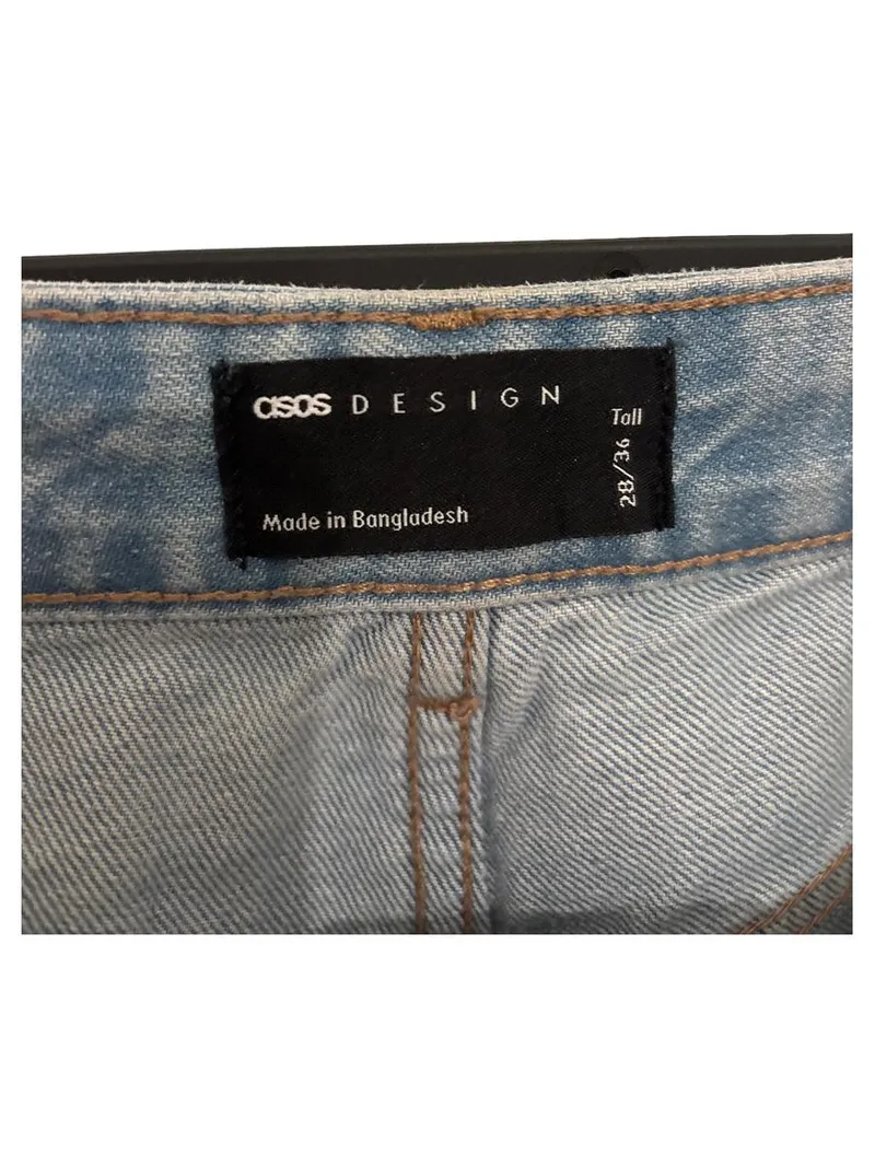 ASOS Design Damen Jeans Straight Leg Tall W28/L36 Hellblau Baumwolle 2