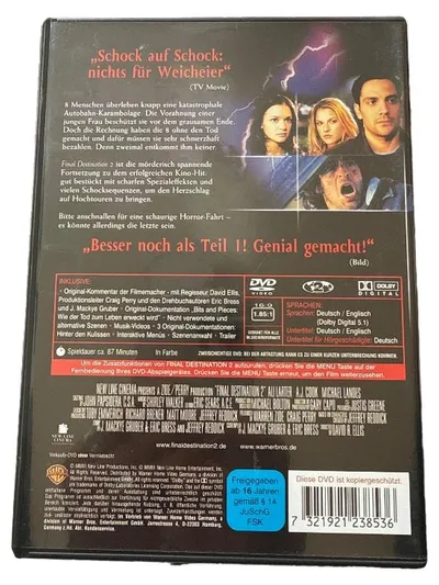 Final Destination 2 DVD Horror Splatterfilm David R. Ellis Deutsch Englisch