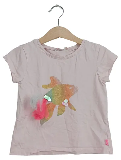 Billieblush Mädchen T-Shirt Rosa Gr. 102/104 Fisch Pailletten Kurzarm