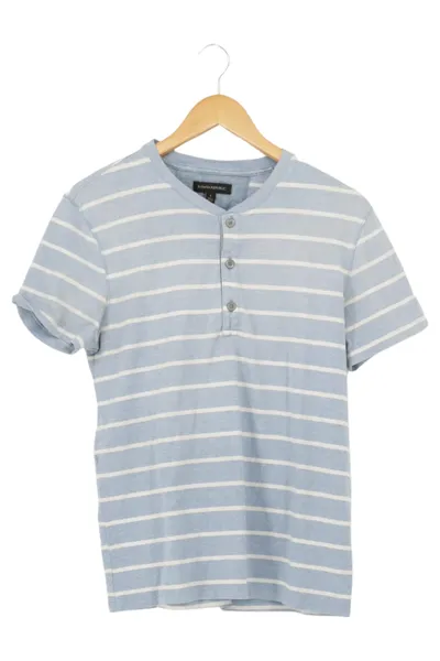 BANANA REPUBLIC Herren Poloshirt 46/S Blau Gestreift Casual