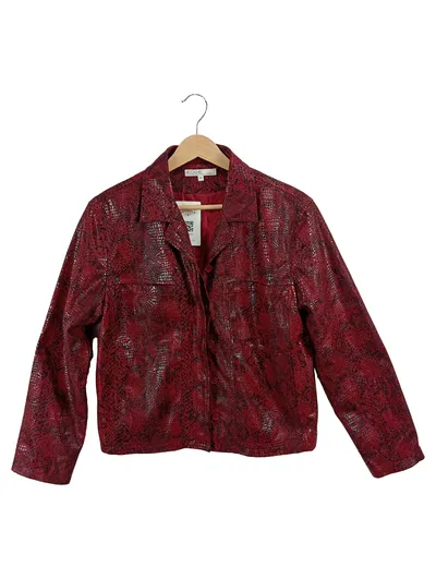 Brookshire Damen Kunstlederjacke Turnierjacket Rot Schlangenprint Gr. 36 S