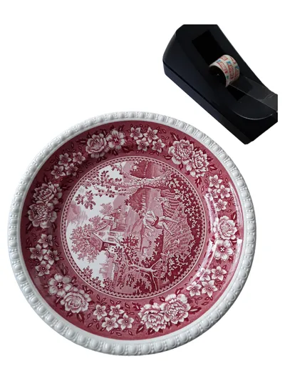 Villeroy & Boch Rusticana Teller 25cm Rot Weiß Mettlach Saar