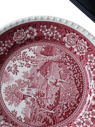 Villeroy & Boch Rusticana Teller 25cm Rot Weiß Mettlach Saar