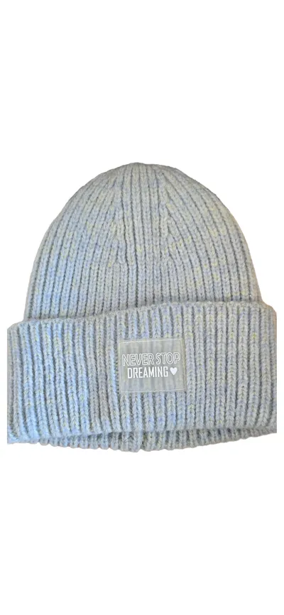 BIJOU BRIGITTE Damen Mütze Beanie Blau Casual Rippstrick