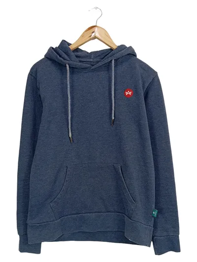 Kronstadt Hoodie Kapuzenpullover Herren Gr. M Blau Meliert Baumwolle