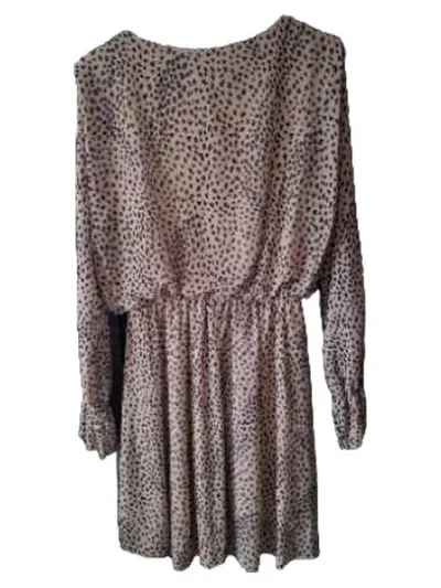 Hailys Damen Freizeitkleid Leopardenmuster Gr. S Beige Langarm