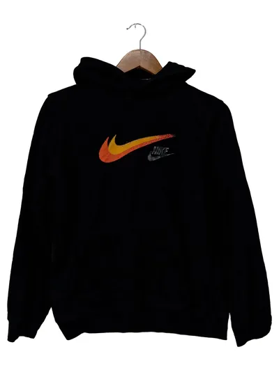 Nike Hoodie Kinder Kapuzenpullover Gr. 158 Schwarz Swoosh Logo Sportlich