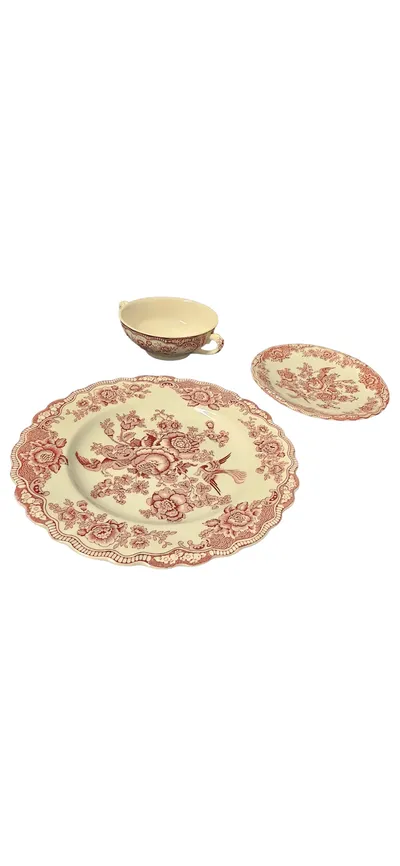 DUCAL Kaffeeservice Teller Set Porzellan Beige Klassisch Bristol