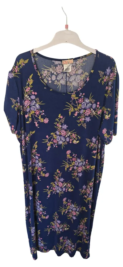 Kim & Co. Damen Freizeitkleid XXL Blau Floral Casual
