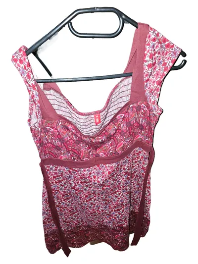 EDC Damen Sommerkleid Rot Blumenmuster Gr. 38/M Feminin Casual