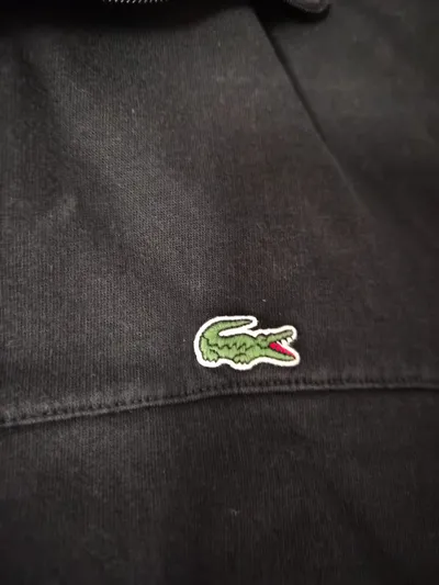 Lacoste Herren Sweatjacke Gr. XL Schwarz Baumwolle Logo Sportlich