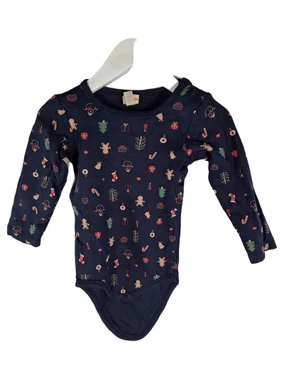 ALANA Baby Body Langarm Weihnachtsmotiv Gr. 86 Blau Baumwolle