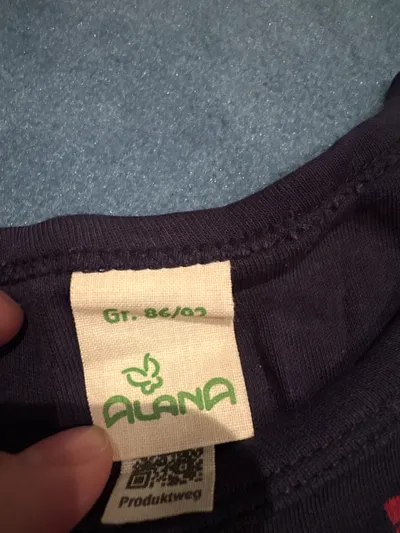 ALANA Baby Body Langarm Weihnachtsmotiv Gr. 86 Blau Baumwolle