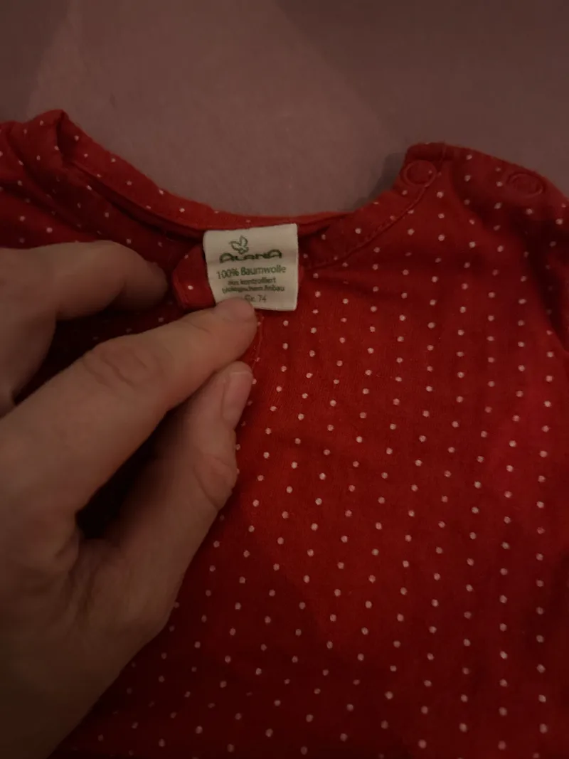 ALANA Baby T-Shirt Gr. 74 Rot Punkte Bio-Baumwolle Mädchen 2