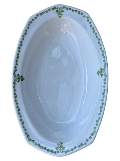 HUTSCHENREUTHER Servierplatte Weiß Porzellan Klassisch Oval Blumendekor