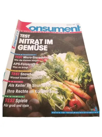 Konsument Zeitschrift Dezember 1996 Nitrat im Gemüse VKI Österreich