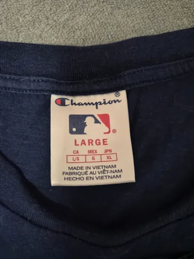 Champion New York Yankees T-Shirt Herren Gr. XL Blau MLB Fanshirt