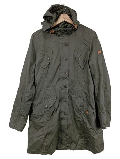 edc Damen Parka Oliv Gr. 38/M Freizeit Kapuze Baumwolle Übergangsjacke