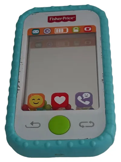 Fisher-Price Selfie Phone elektrisches Kinderspielzeug Smiley Türkis 11cm
