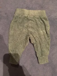 ALANA Baby Stoffhose Gr. 62 Grün Rippstrick Holzknöpfe Baumwolle 2