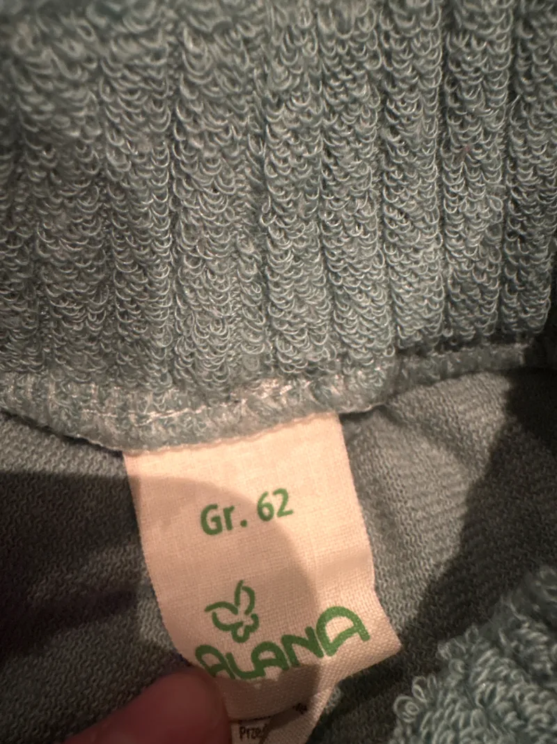 ALANA Baby Stoffhose Gr. 62 Grün Rippstrick Holzknöpfe Baumwolle 3