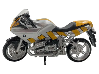 BMW R 1100 S Modellmotorrad Modellfahrzeug Silber Gelb 19cm
