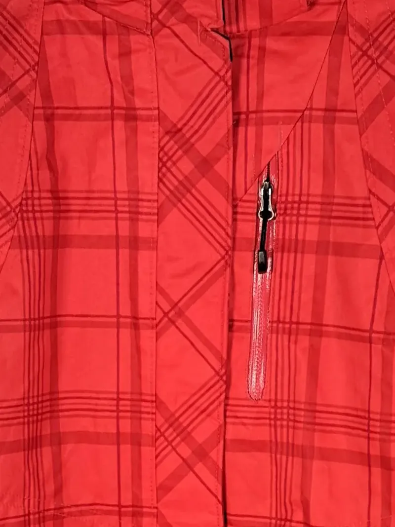 Columbia Damen Outdoorjacke Interchange Gr. S Rot Kariert Kapuze 3