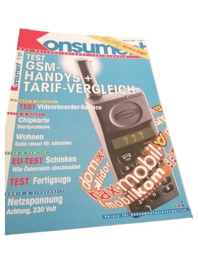 Konsument Zeitschrift 1/97 Jänner 1997 GSM Handys Tarif-Vergleich Österreich