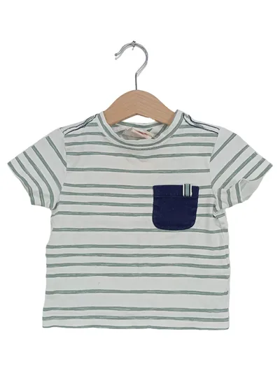 Rorie Whelan Baby T-Shirt Gr. 80 gestreift grün weiß Tasche