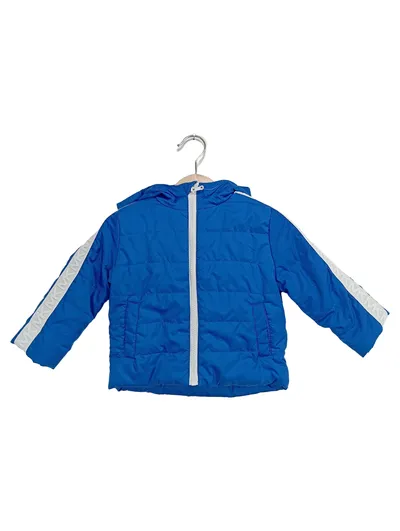 MICHAEL KORS Kinder Winterjacke Gr. 86 Blau gesteppt Kapuze Streetwear