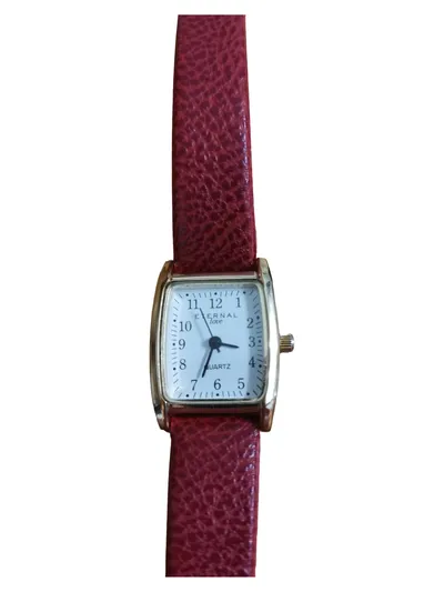 ETERNAL Love Damen Armbanduhr Rot Leder Strukturmuster Elegant Business