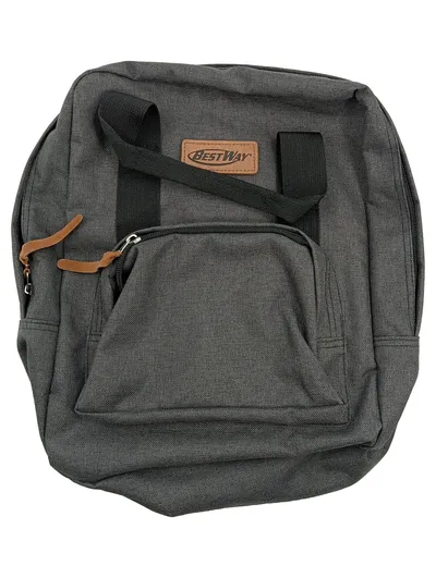 BestWay Rucksack Grau Meliert Damen Freizeit Daypack Lederdetails Mittel