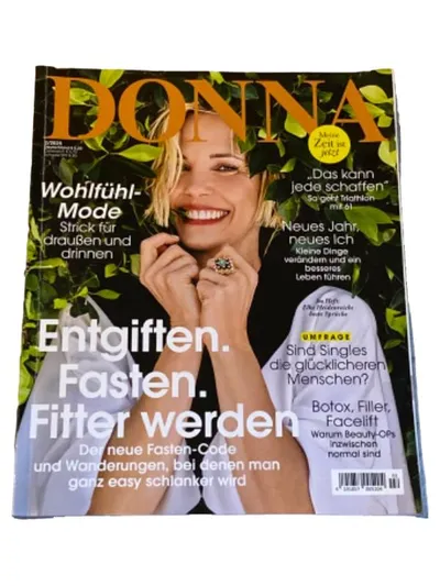DONNA Zeitschrift Wohlfühl-Mode Fasten Fitness Beauty Singles Neujahr