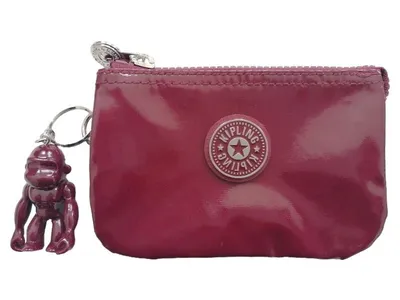 Kipling Damen Geldbörse Rot Polyamid Casual Affenanhänger