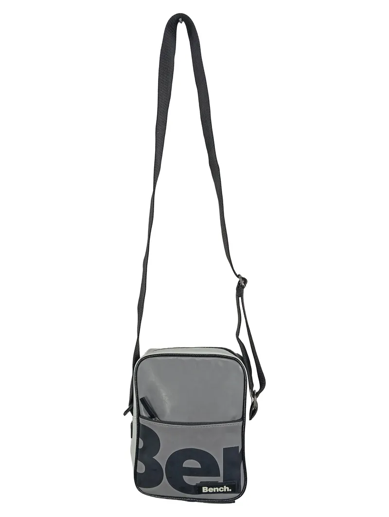 Bench Umhängetasche Crossbody Bag Grau Logo Print Herren Schultertasche 1