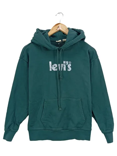Levi's Kapuzenpullover Herren Gr. S Grün Hoodie Logo Baumwolle