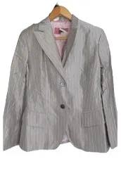 Cinque Damen Blazer Gr. 40 Grau Gestreift Business Sakko Jacke