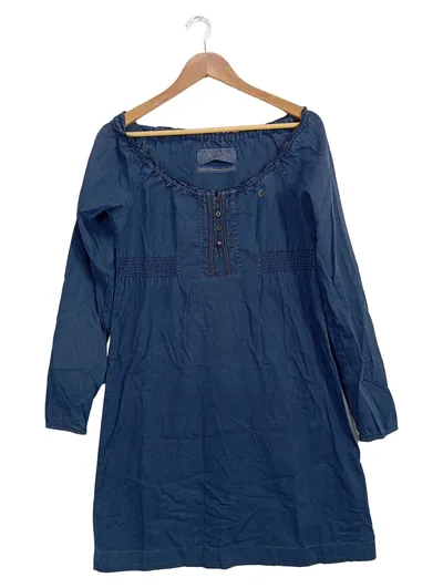 Campus by Marc O'Polo Blusenkleid Damen Gr. S/36 Blau Baumwolle