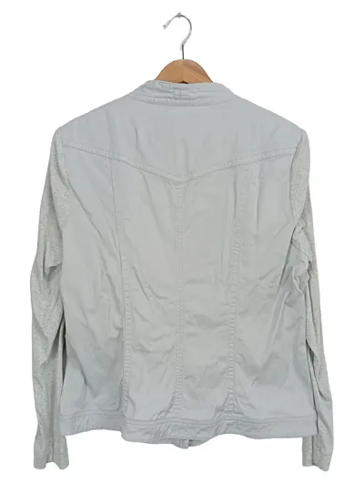 Marc Cain Damen Leichte Jacke Gr. N6/44 Grau Asymmetrisch Lyocell